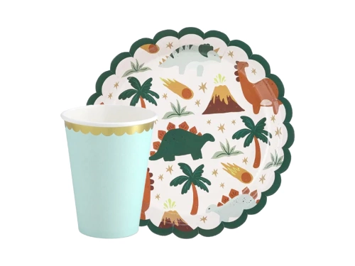 Pohár + papírtányér készlet születésnapra Dinoszauruszok - 24 db.