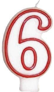 Számgyertyák piros peremmel - 60 - hatvan - 2 db.