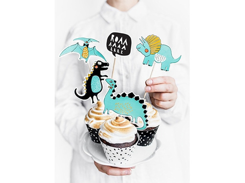 Dino Party tortadíszek - 10,5 - 20 cm - 5 db.