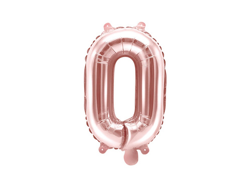 Fólia lufi 'O' betű rózsaszín és arany - 35 cm