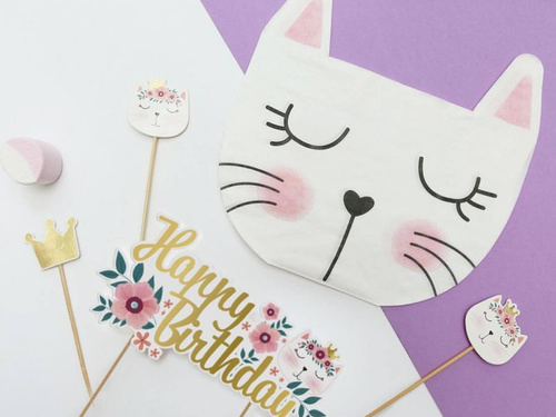 Születésnapi macskás szalvéta - 33 cm - 12 db.