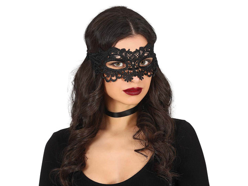 Fekete csipke farsangi maszk - 1 db.