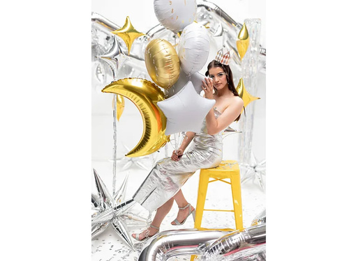 Fólia csillag lufi, pasztell fehér - 42 cm - 1 db.