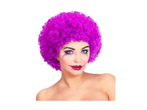 Göndör bohóc paróka lila afro haj