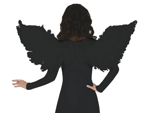 Fekete angyalszárnyak tollakkal - 106 cm - 1 db.