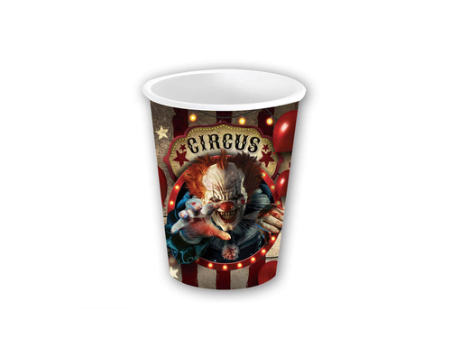 Halloween papírpoharak Scary Clown - 240 ml - 6 db.