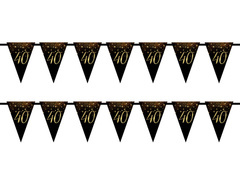 Szikrázó zászlós banner negyvenedik születésnapra - 5m