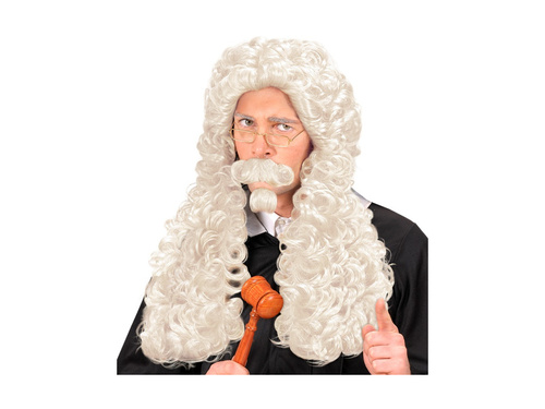 Bírói paróka bajusszal és kecskeszakállal