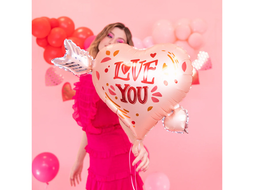 Fólia lufi Szívvel és nyíllal - 69x54 cm - 1 db.
