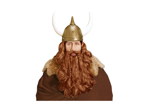 Barna viking paróka szakállal és bajusszal
