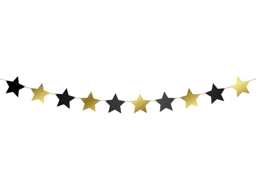 Banner csillagokkal fekete és arany - 14 db.