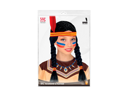 Indián paróka fejpánttal és tollal