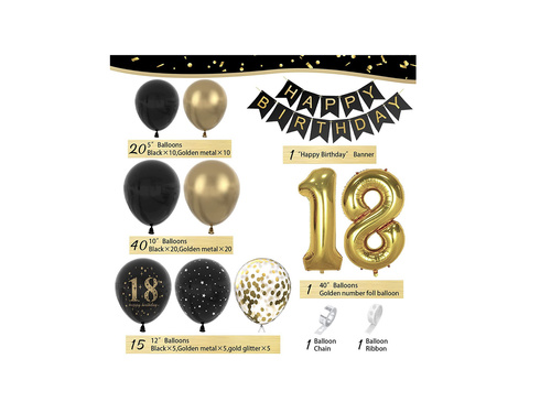 Tizennyolc lufi girland lufi készlet - 80 db.