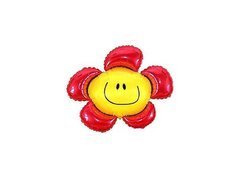 Fólia lufi Virág piros színű, ragasztásra - 34 x 37 cm