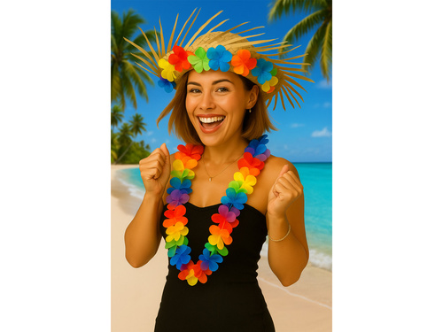 Hawaii kalap virágokkal - 1 db.