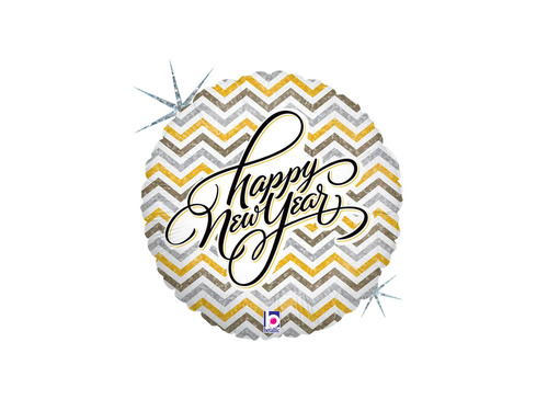 Boldog új évet kerek fólialufi - 14" - 1 db.