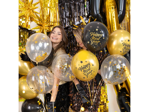 Boldog új évet latex lufi - 30 cm - 8 db.