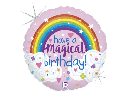 Szivárványos fólialufi - 46 cm - 1 db.