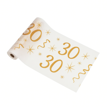 Nyomtatott asztali futó dekoráció 30. születésnapra - 28 cm x 5 m - 1 db.
