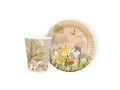 Készlet poharak + papírtányérok Forest Animals - 24 db.