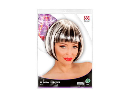 Fekete-fehér paróka divatos kiemelésekkel