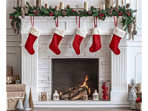 Karácsonyi csillogó zokni - 44 cm - 1 db.