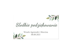 Személyre szabott matricák tortadobozokra zöld levelekkel - 30 db.