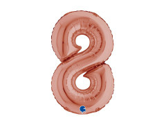 8-as számú arany rózsaszínű fólialufi - 14" - 1 db.