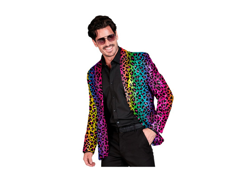 Party Fashion party dzseki - szivárványos flitteres leopárd mintás