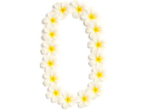 Hawaii sárga és fehér nyaklánc - 90 cm - 1 db.