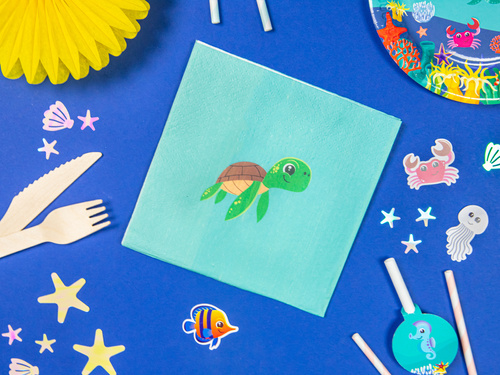 Víz alatti világ szülinapi szalvéták - 33 cm - 10 db.