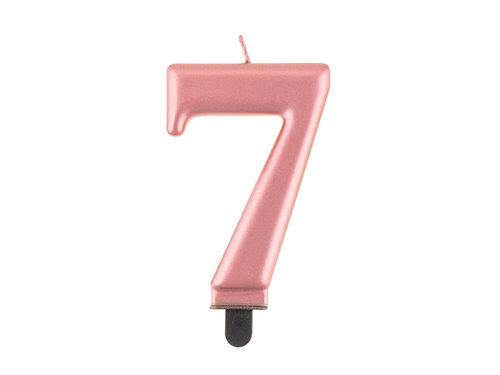 Fém szám gyertya rózsaarany - 7 - hét - hét