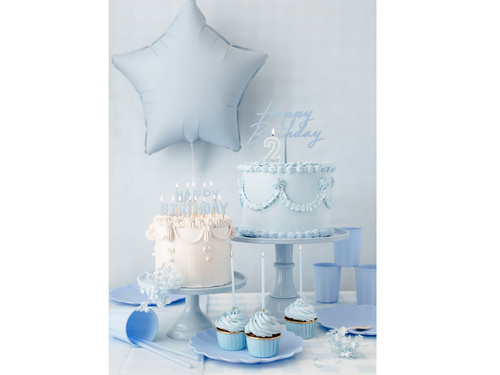 Boldog születésnapot feliratos piknik gyertyák - kék - 1 op.