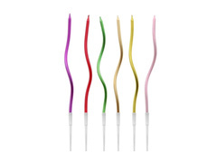 Fém csavart születésnapi gyertyák - 16,5 cm - 6 db.