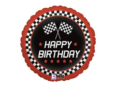 Boldog születésnapot Race fólialufi - 35 cm - 1 db.