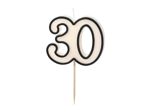 30. születésnapi gyertya - 5,5 cm - 1 db.