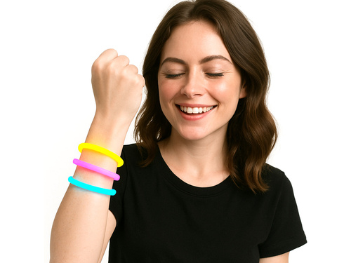 Világító karkötő - fluoreszkáló - színkeverék - 3 db.