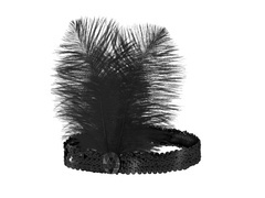 Retro 20-as évekbeli fejpánt fekete - 1 db.