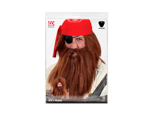 Barna kalóz paróka szakállal