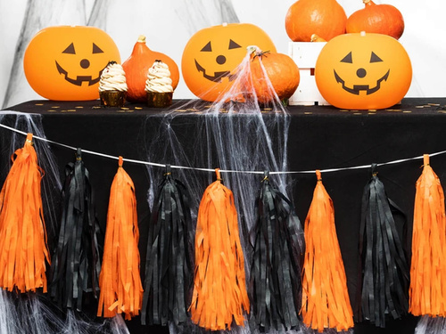 Narancssárga és fekete bojtos füzér - 1 db.