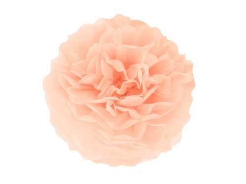 Függő pom pom virág dekoráció - barack - 35 cm - 1 db.