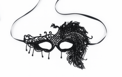 Csipke farsangi maszk fekete - 1 db.