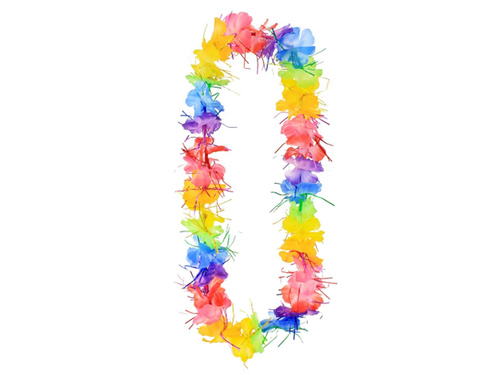Hawaii nyaklánc bojtokkal - szivárvány - 1 db.