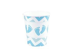 Papírpoharak babaköszöntőhöz Lábak kék - 6 db.