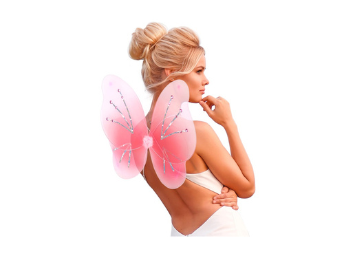 Rózsaszín szárnyak kristályokkal 50×40 cm