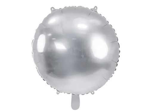 Ezüst kerek fólialufi - 64 cm - 1 db.