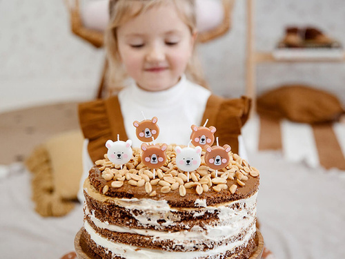 Pikery mackó gyertyák - 6 db.