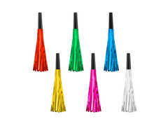 Trombitasípok kibontva, színes rojtokkal - 6 db