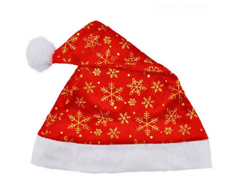 Mikulás sapka hópelyhekkel - 1 db.