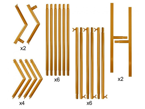 Hatszögletű arany lufi keret - 200 x 200 cm - 1 db.
